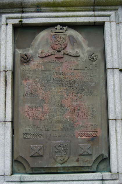 Plaque on Monument